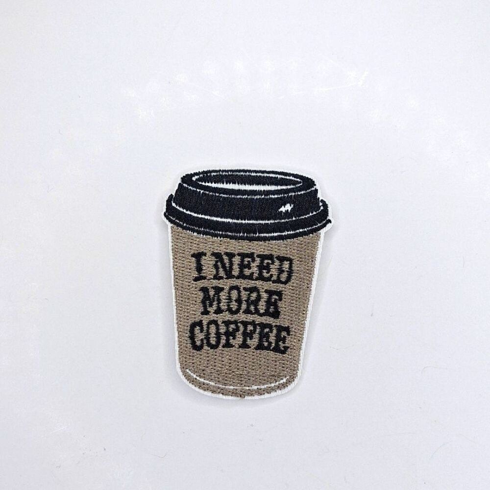 I need more coffee iron on patch